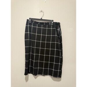 PerSeption Concept Black White Plaid Skirt XL